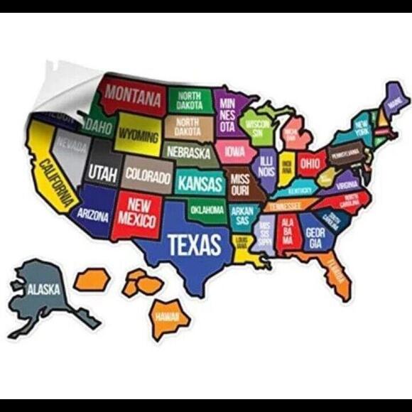 WANDER CAMP State Text -RV State Sticker Travel map 21 x 15 inches for Motorhome - Picture 2 of 4